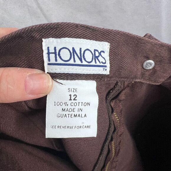 Honors Vintage 100% Cotton Brown Denim Like Maxi Length Aline Skirt Sz 12 - Picture 6 of 6